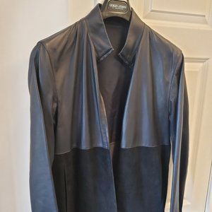 Theory Nathan Lite Nappa Leather Jacket - Reversible In Eclipse